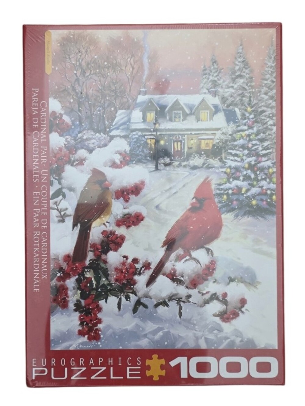 EuroGraphics 1000-Piece Winter Cardinal Puzzle - Red